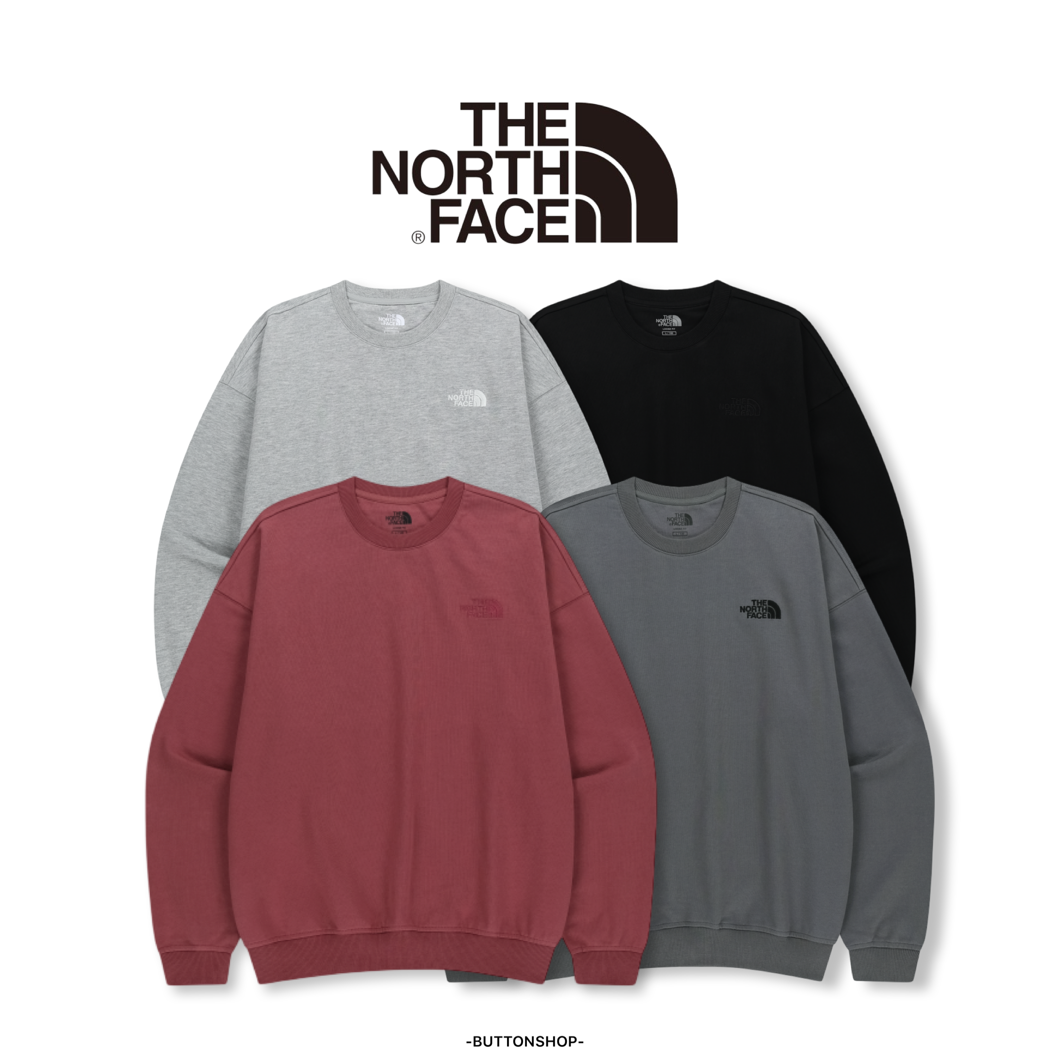 【代購】The North Face GO-TO SWEATSHIRTS 北臉 基本款 刺繡logo 大學tee NM5MR50