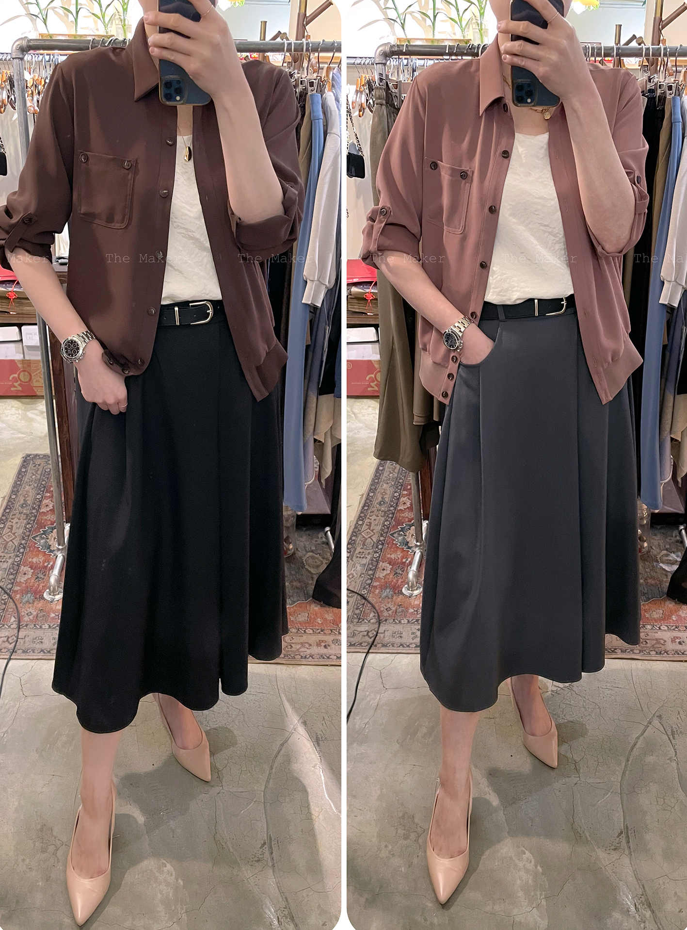 🤎 連Belt斜cut半截裙 🤎