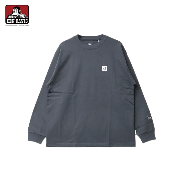 【 BEN DAVIS | 素色布標LOGO薄長TEE - 3色 】