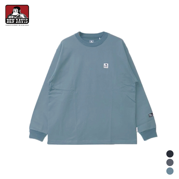 【 BEN DAVIS | 素色布標LOGO薄長TEE - 3色 】