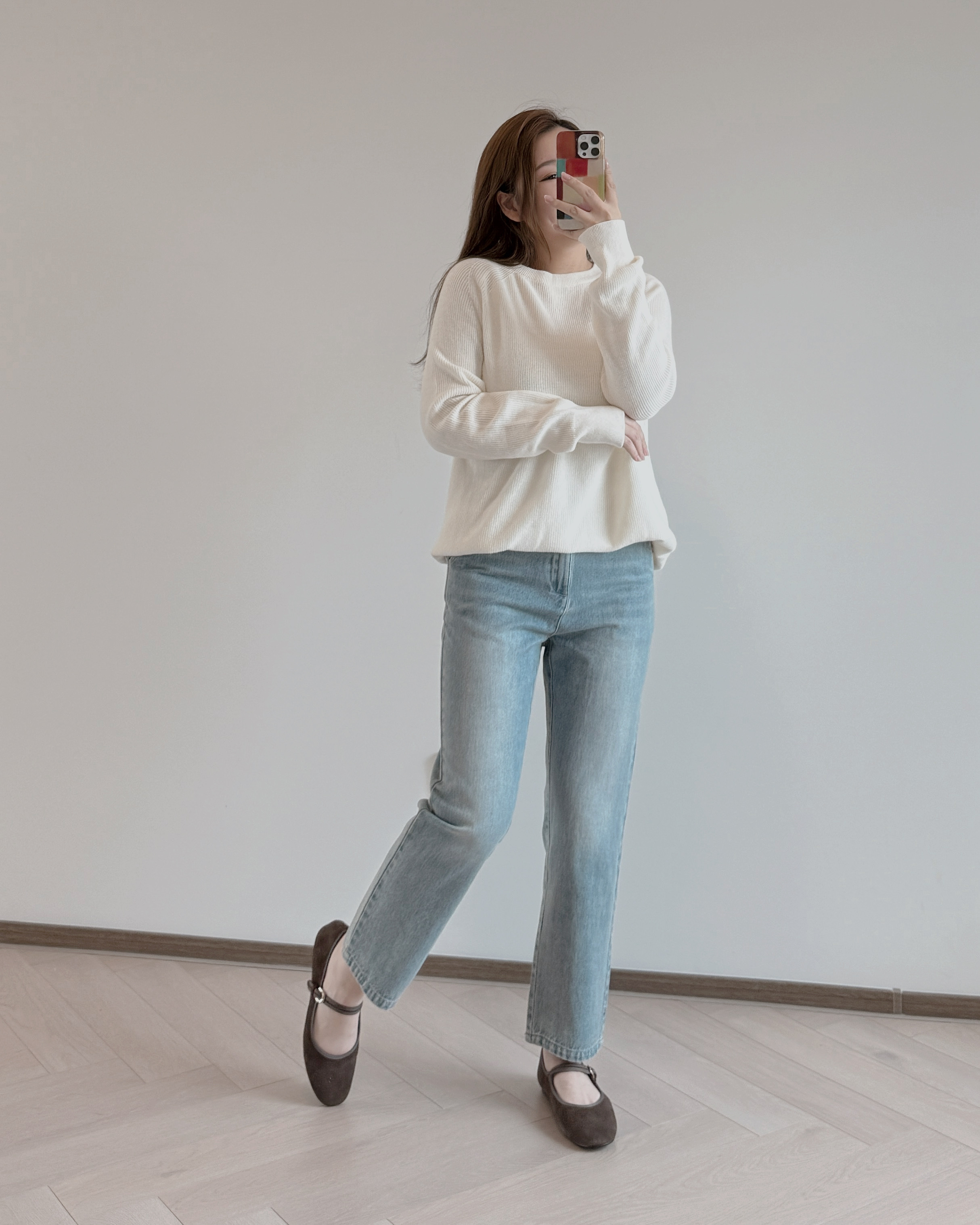 預訂/現貨 7279 中腰九分直腳牛仔褲