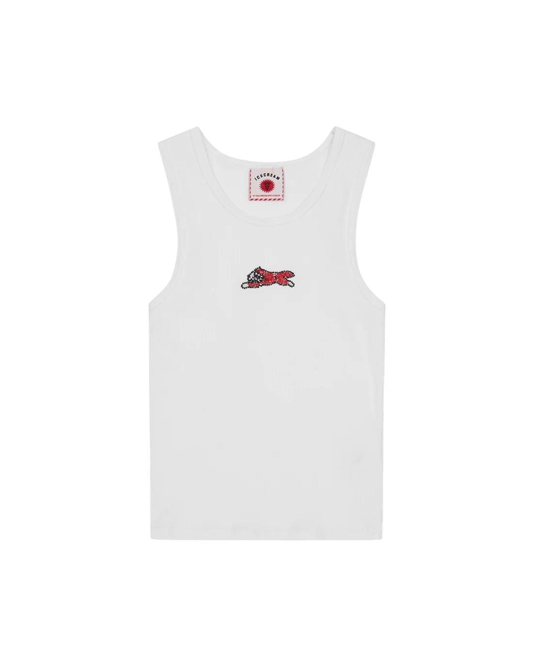 BEADED RUNNING DOG RIBBED VEST TOP (WOMENS)