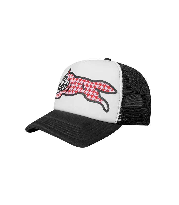 HOUNDSTOOTH RUNNING DOG TRUCKER CAP (WOMENS)