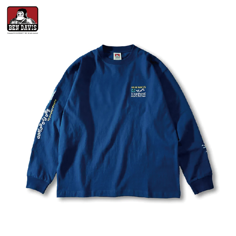 【 BEN DAVIS | 科技刺繡薄長TEE - 深藍 】