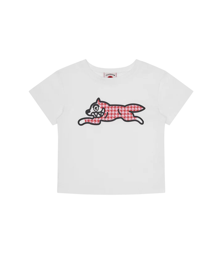 HOUNDSTOOTH RUNNING DOG BABY TEE (WOMENS)