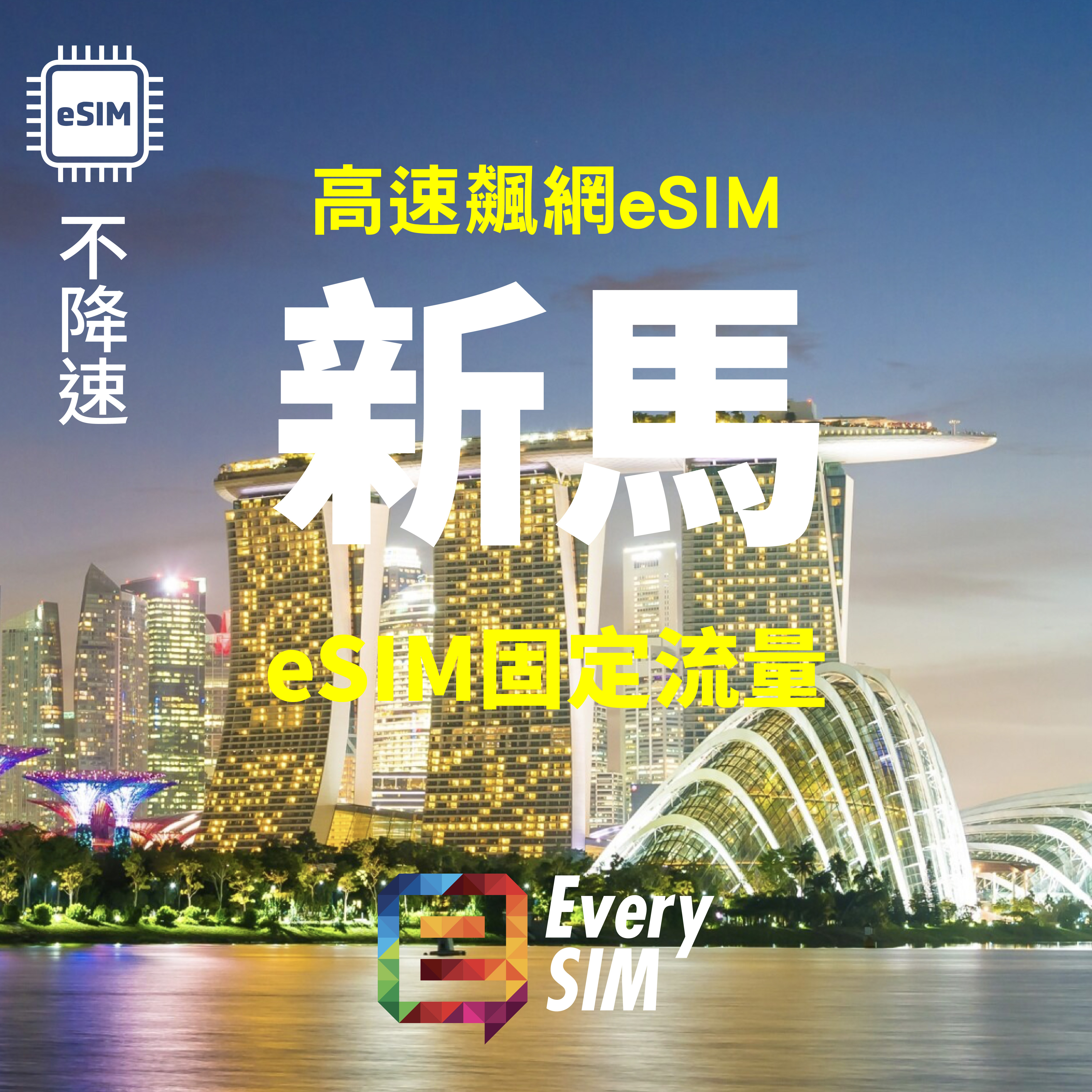 新馬eSIM 高速固定流量1-15天