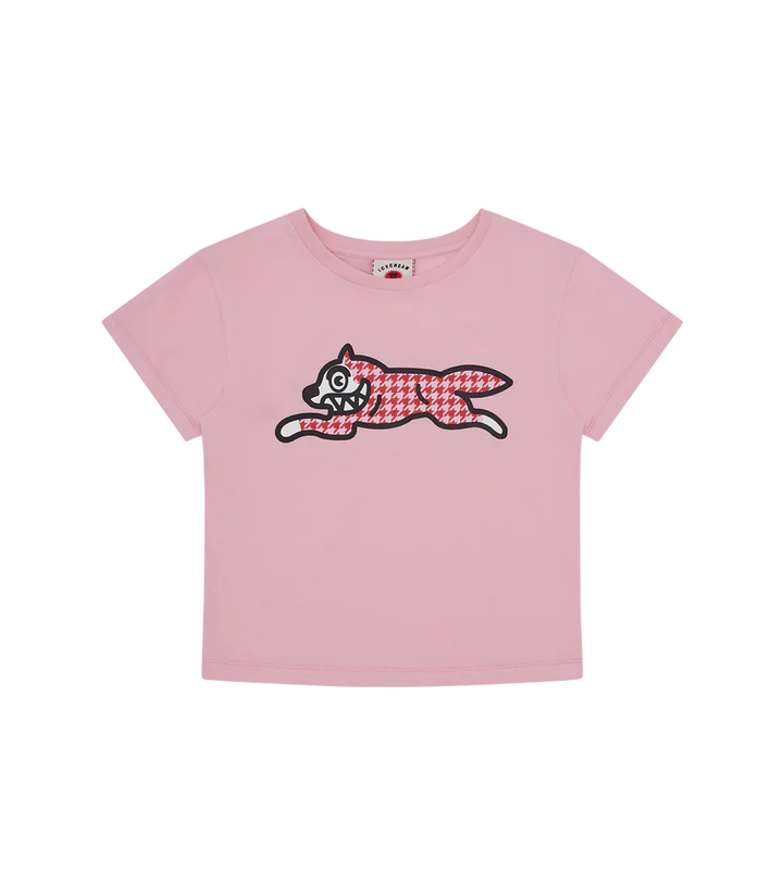 HOUNDSTOOTH RUNNING DOG BABY TEE (WOMENS)