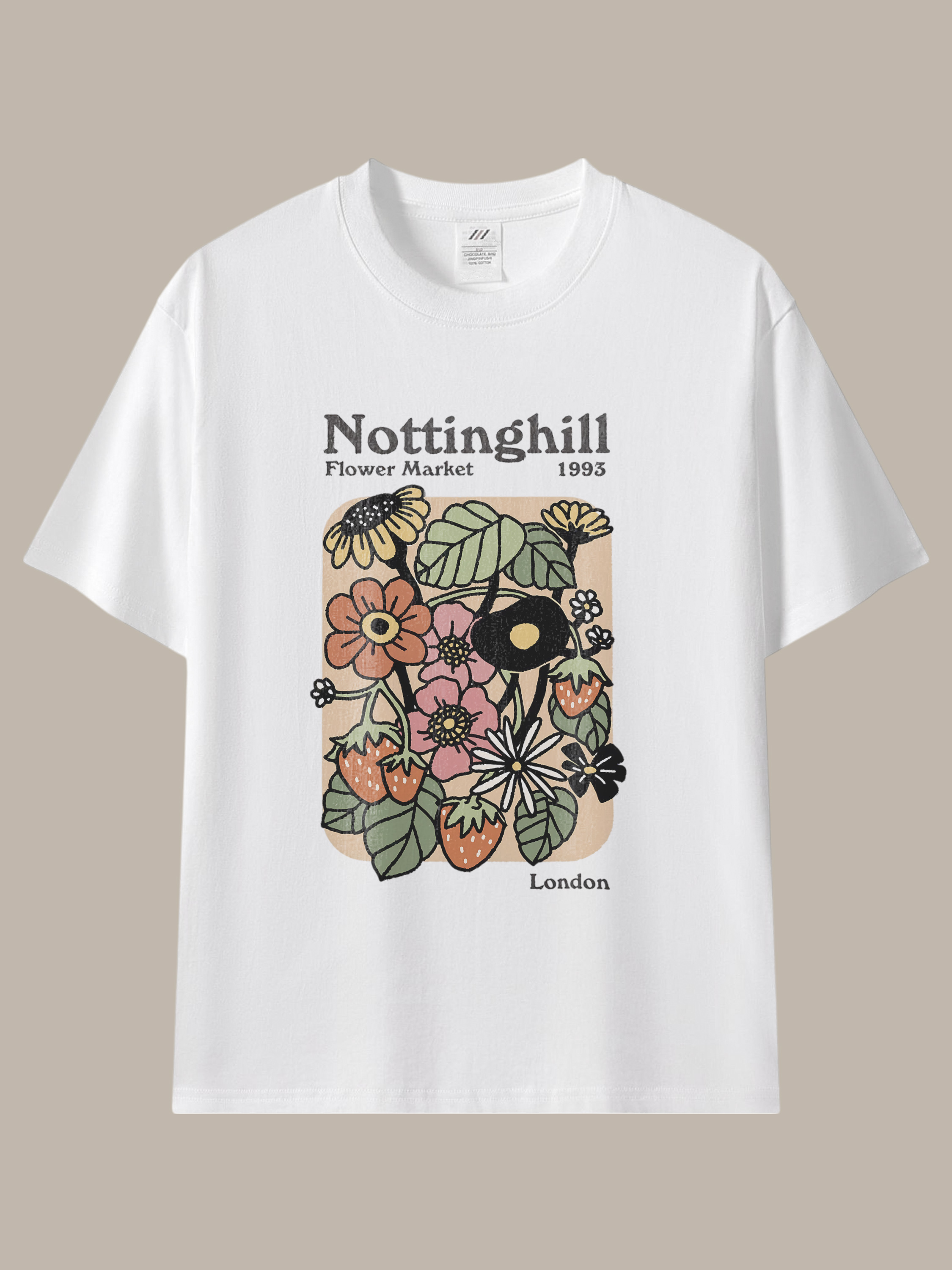 穿上盛開的生活感｜Nottinghill 花市插畫棉T