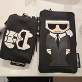 [S] KARL LAGERFELD BLACK 1 LH2YE5BV-BAA1 KARL AND CHOUPETTE POUCH LANYARD, 194775332074 (SKL1390)