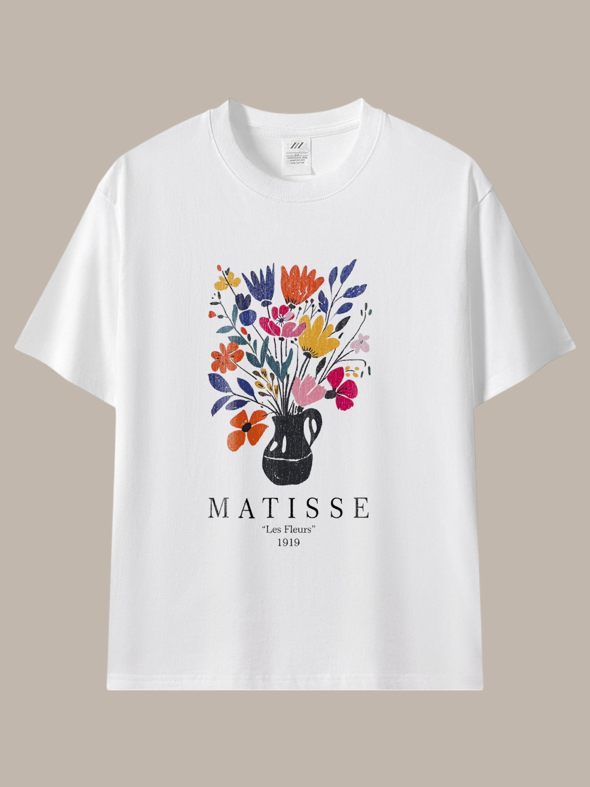 法式藝術感｜馬諦斯花束插畫棉T