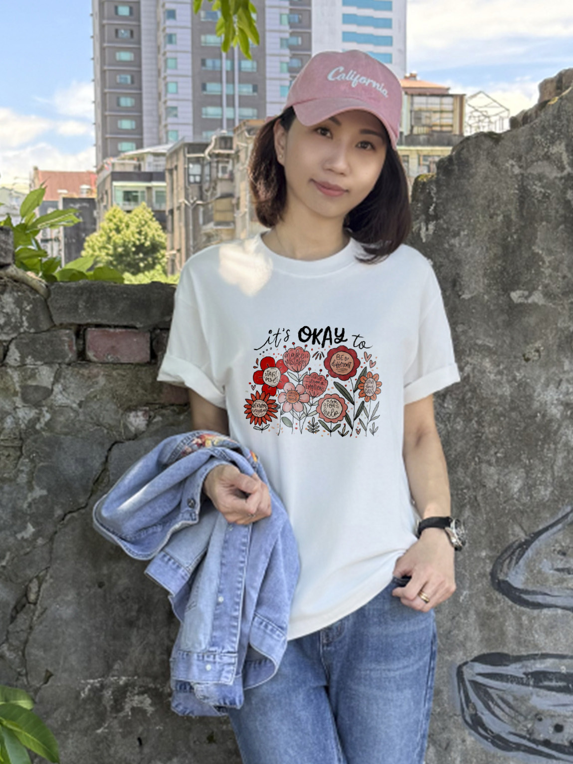 療癒花朵・溫暖字樣｜小花園正能量插畫棉T