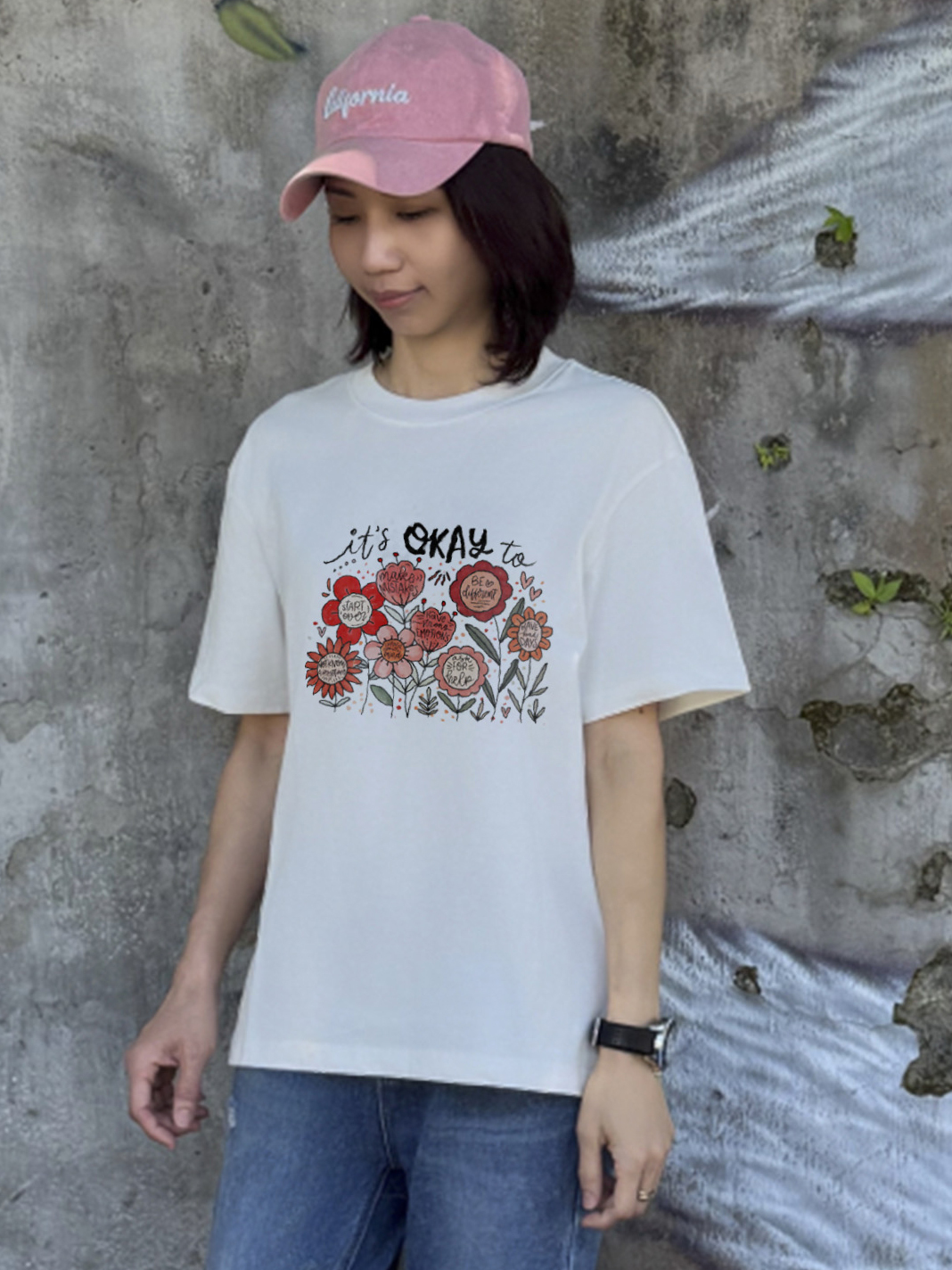 療癒花朵・溫暖字樣｜小花園正能量插畫棉T