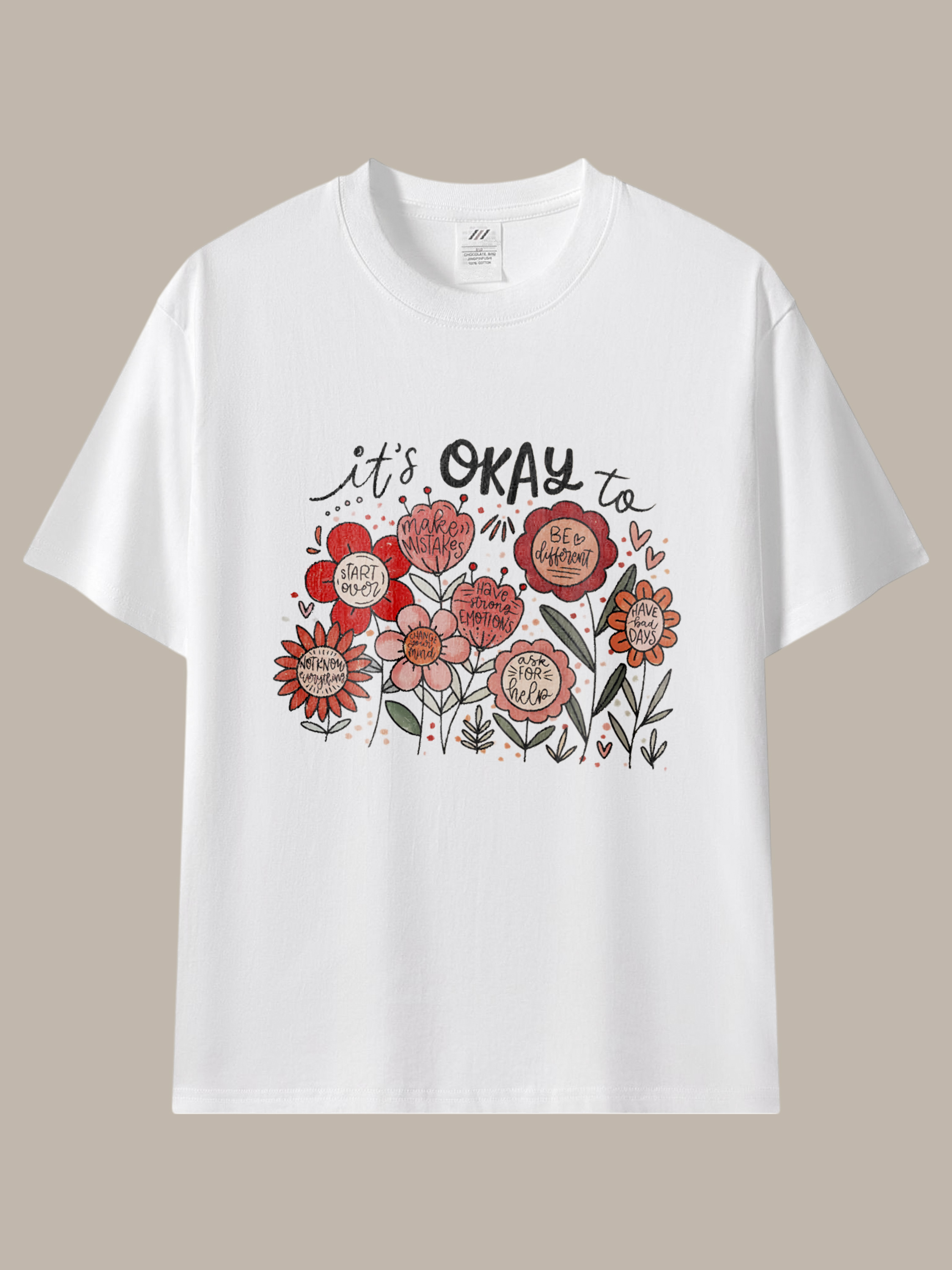 療癒花朵・溫暖字樣｜小花園正能量插畫棉T