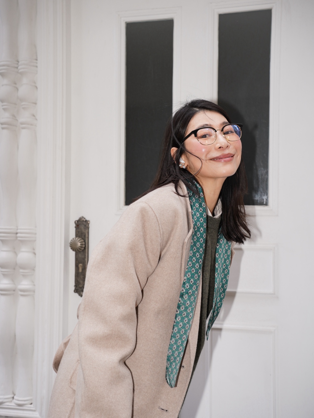 HANAA 新款羊毛混紡雙面呢燕麥色西裝廓形外套