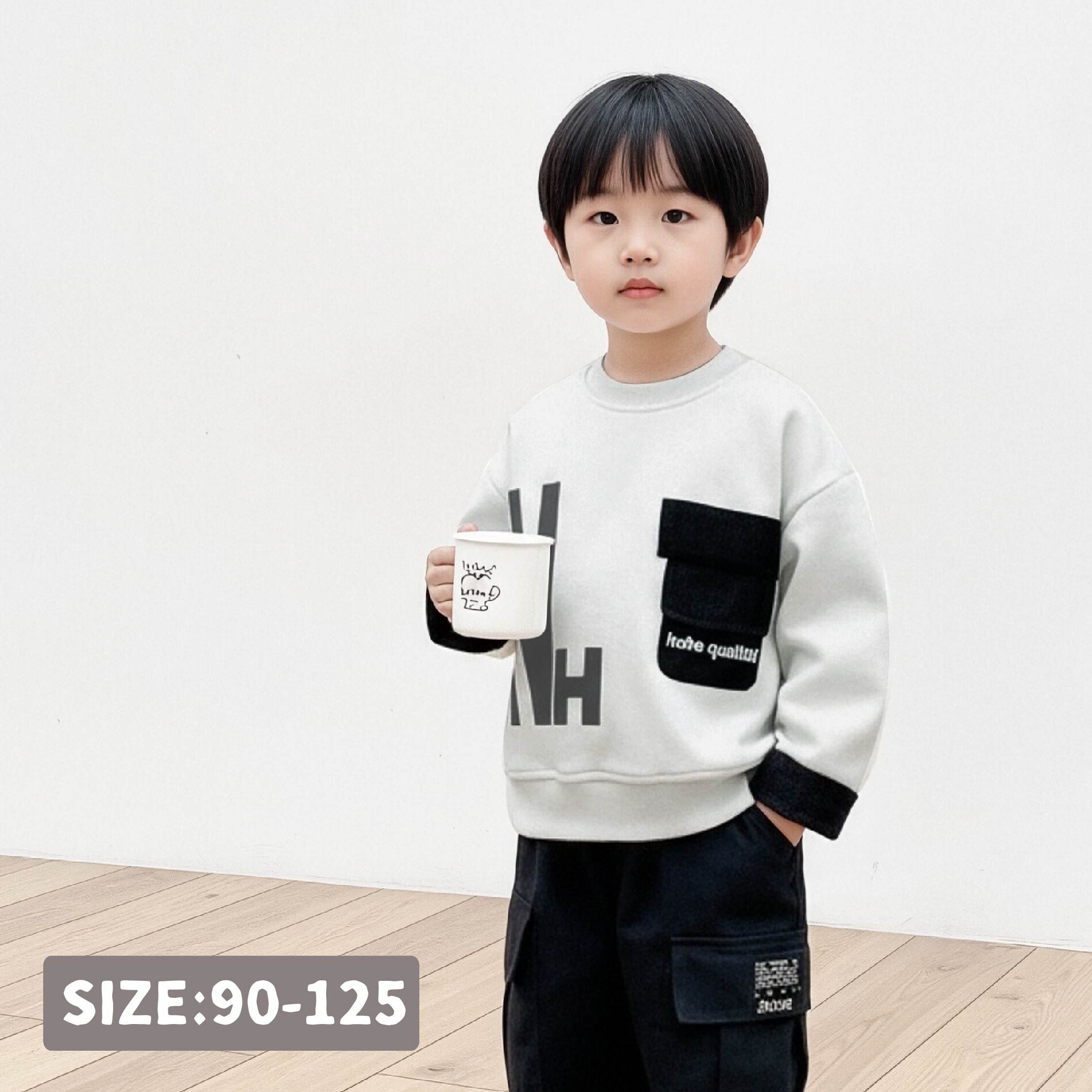 【H55488】造型口袋英字上衣