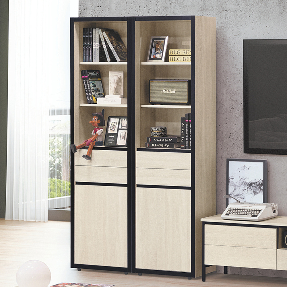 維森3.7尺收納書櫃組合/展示櫃/置物櫃