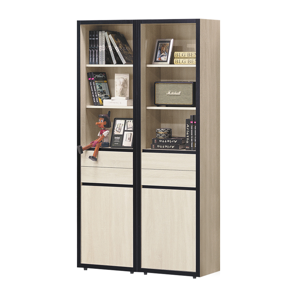 維森3.7尺收納書櫃組合/展示櫃/置物櫃