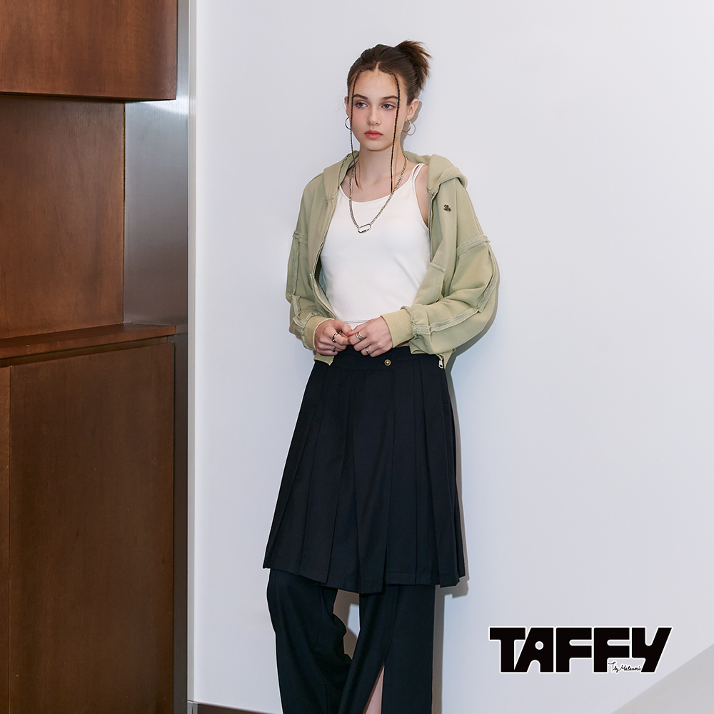 MA‧TSU Mi 破壞設計感拉鍊連帽外套(草綠.深藍)