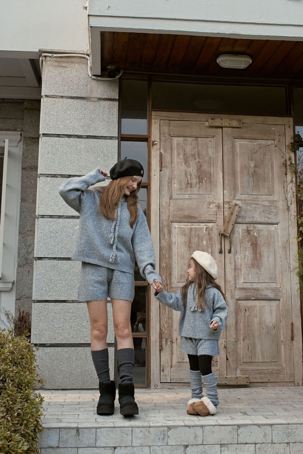 韓國🇰🇷Momoann 連帽針織衫短褲親子套裝(5-11/adult)