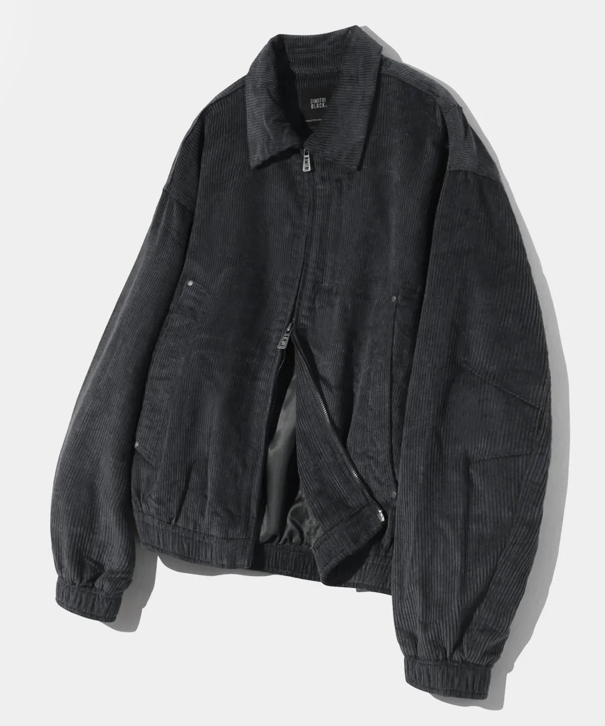 DIMITRI BLACK 2WAY Crop Corduroy Drizzler Jacket