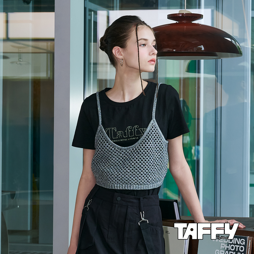 MA‧TSU Mi 電繡品牌logo文字短袖棉上衣(白.黑)