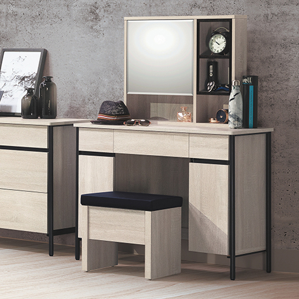 維森3.3尺化妝桌/鏡台/梳妝台(贈化妝椅)