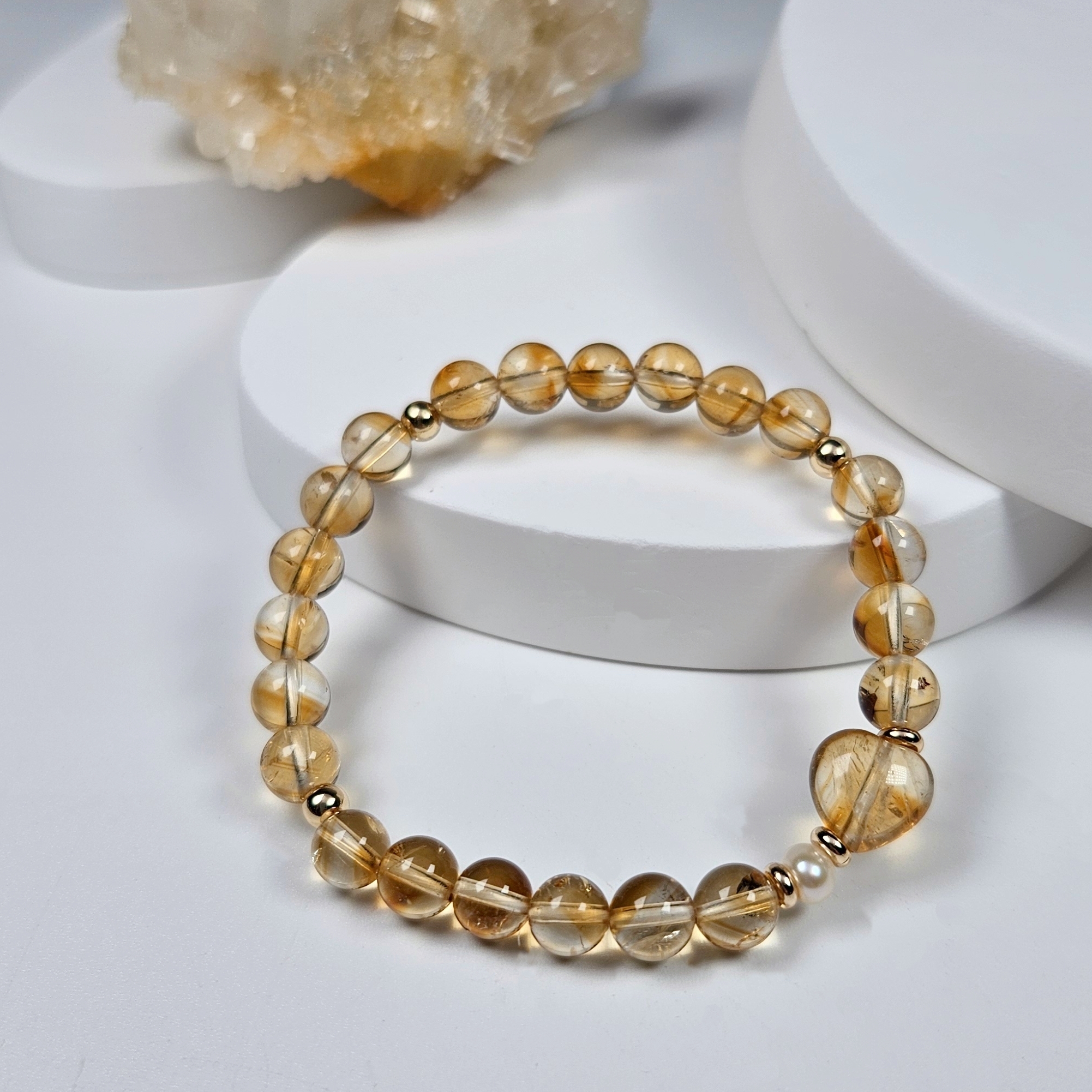 黃水晶 愛心手鍊