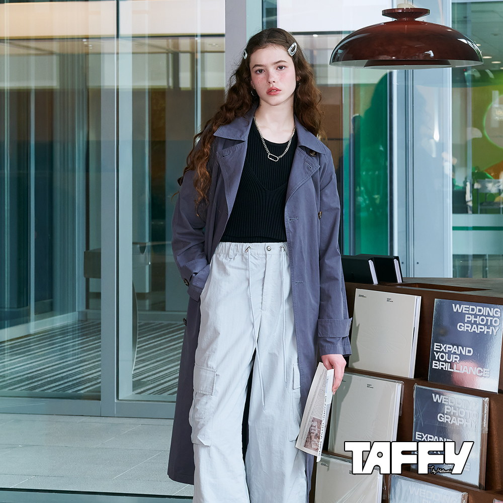 MA‧TSU Mi 尼龍機能抽繩大口袋工裝寬褲(淺灰.黑)