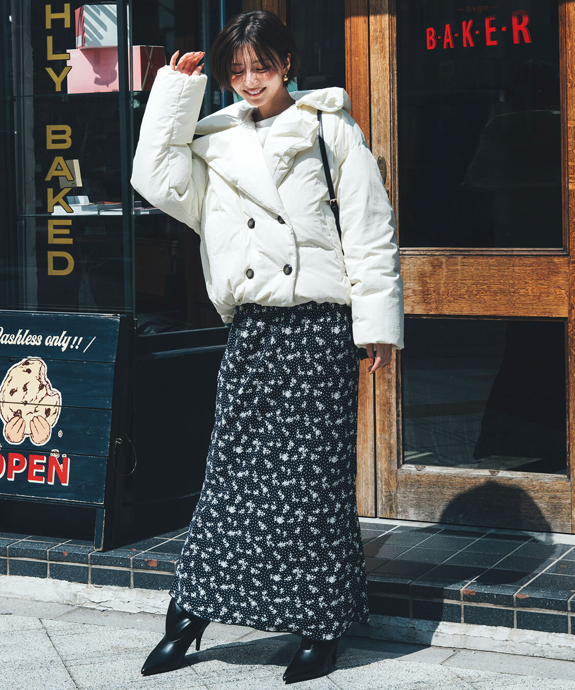 [預購] 折扣 COCO DEAL 斜裁印花細身長裙