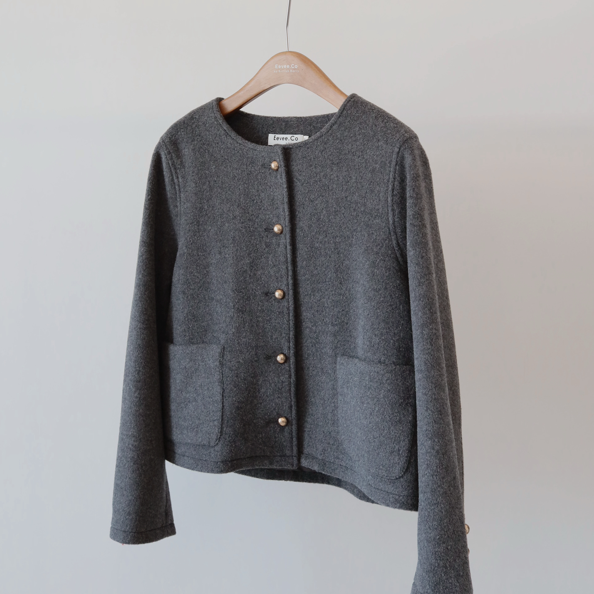 現貨 7274 重磅升級回歸! 簡約風圓領羊毛外套