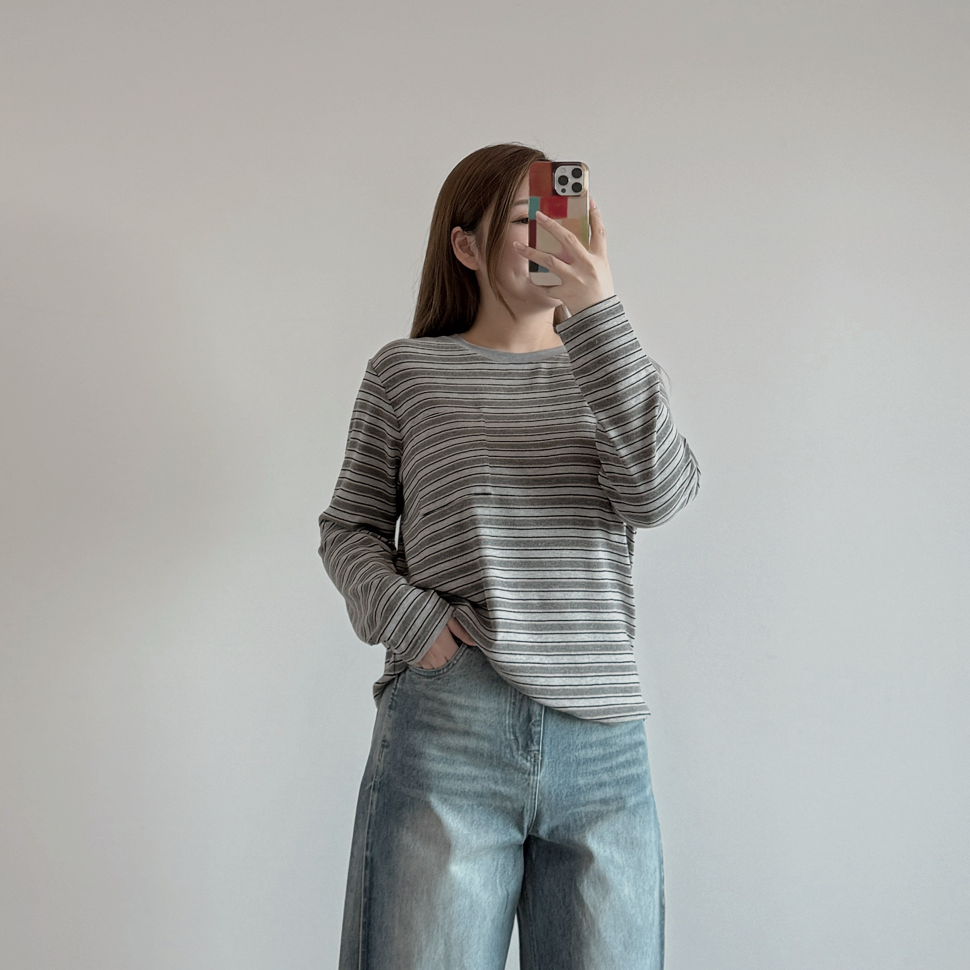 現貨 7295 疊穿必備 彈力糯感橫間Top