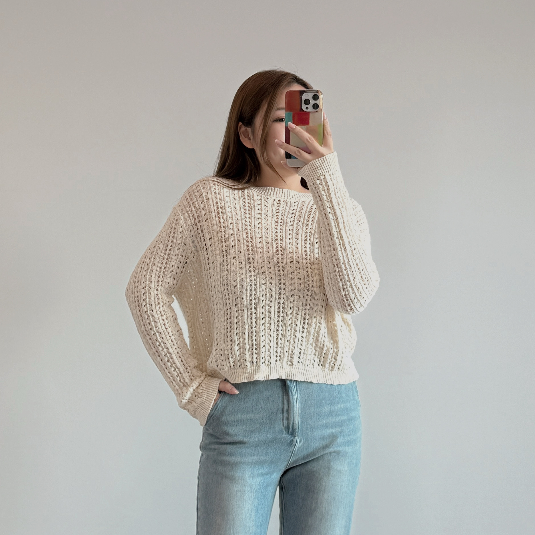 現貨 7294 通花長袖綫衫