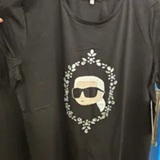 [S] KARL LAGERFELD BLACK KARL FRAME TEE, L5WHMA49-BLK (SKL1412)