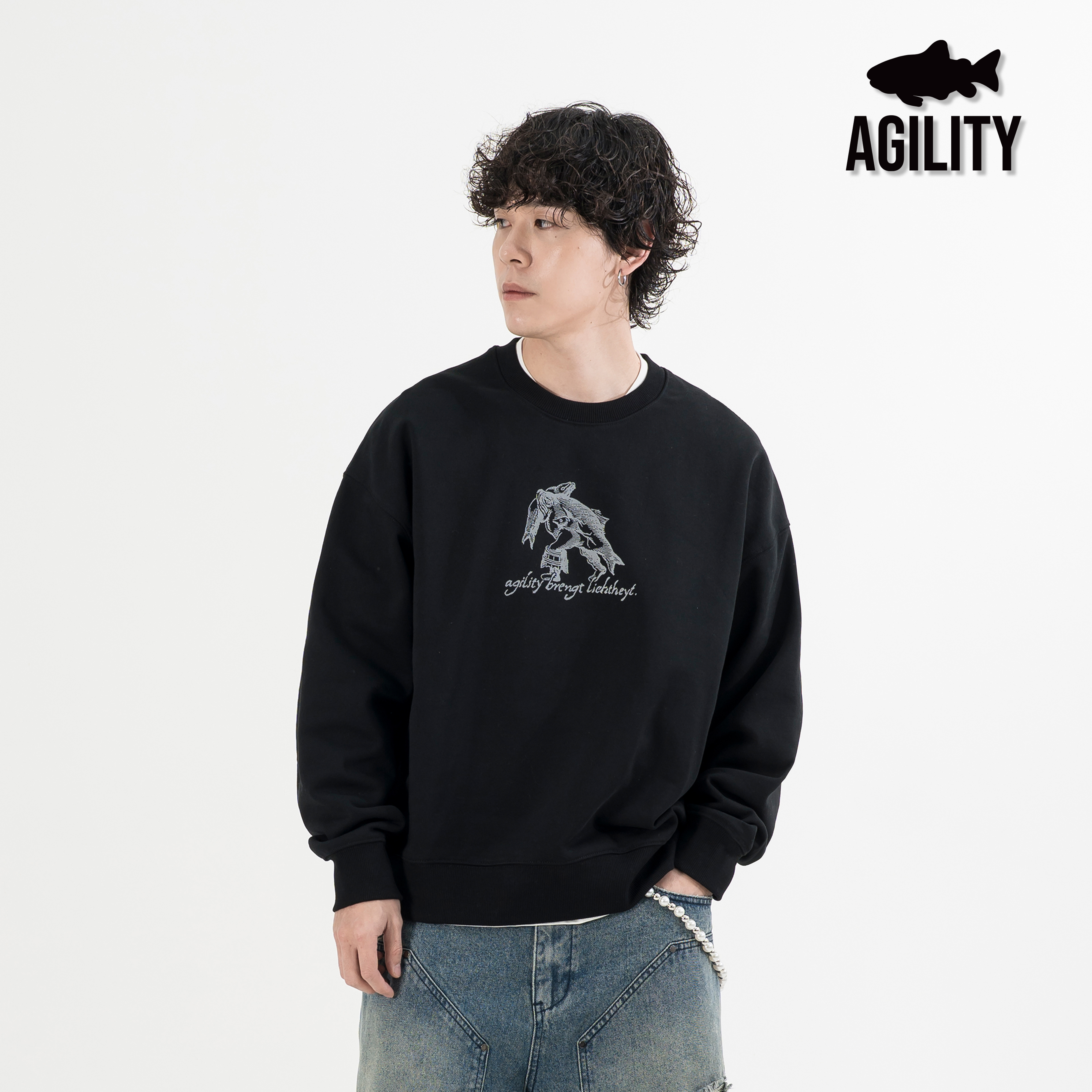 AGILITY Heavyweight Sweater "Merman" 重磅 魚人圖像 大學Tee [HC-V1]