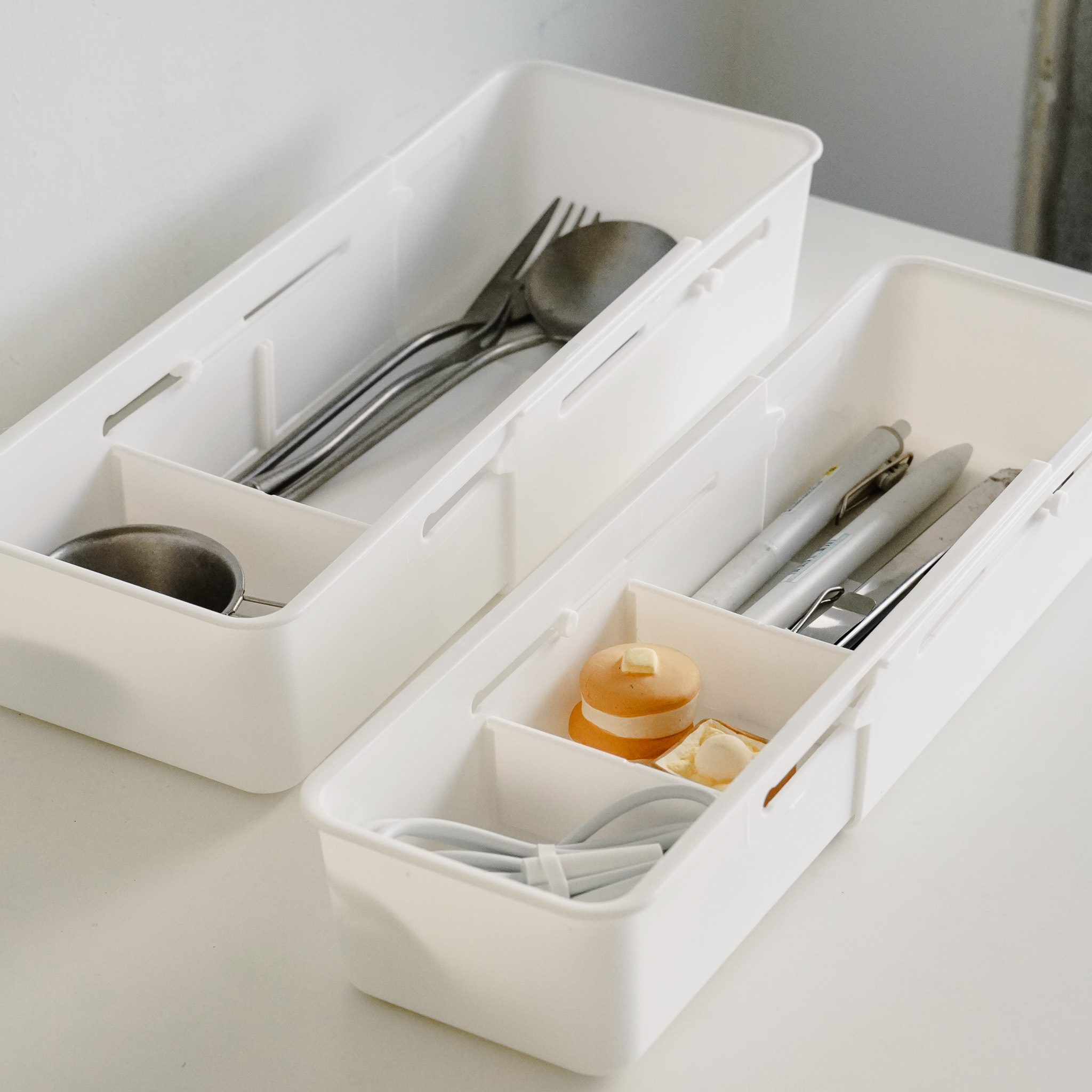 方形可伸縮抽屜收納盒 兩入組 （窄款+寬款）