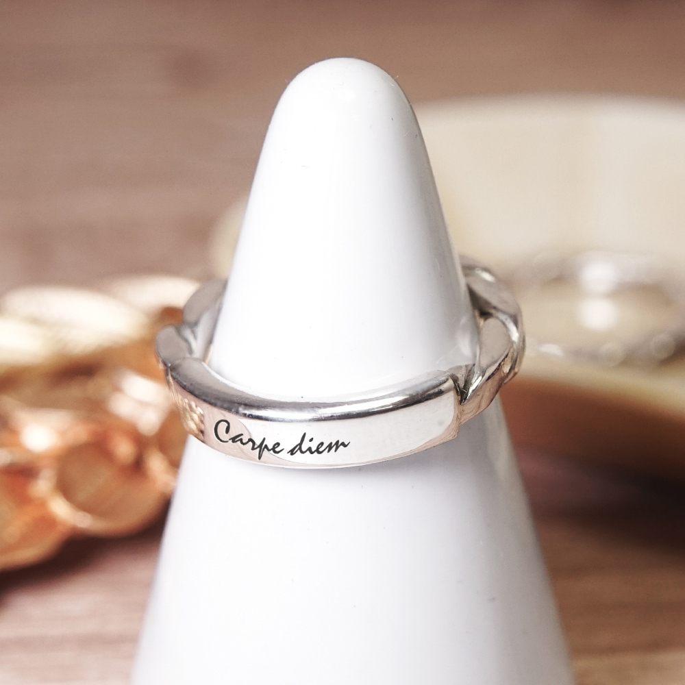 可刻字 方晶格 平板麻花戒 銀白 925純銀戒指 男生戒指 客製化訂製