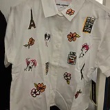 [S] KARL LAGERFELD WHITE SHORT SLEEVE WHIMSY POPLIN SHIRT, L5DA0569-WHT (SKL1415)