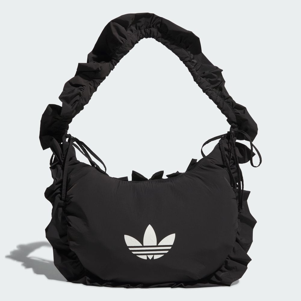 【 adidas ORIGINALS RUFFLE 荷葉邊肩背包 - 黑 】