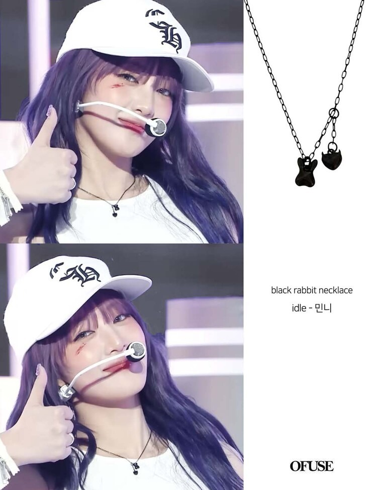 OFUSE BLACK RABBIT NECKLACE
