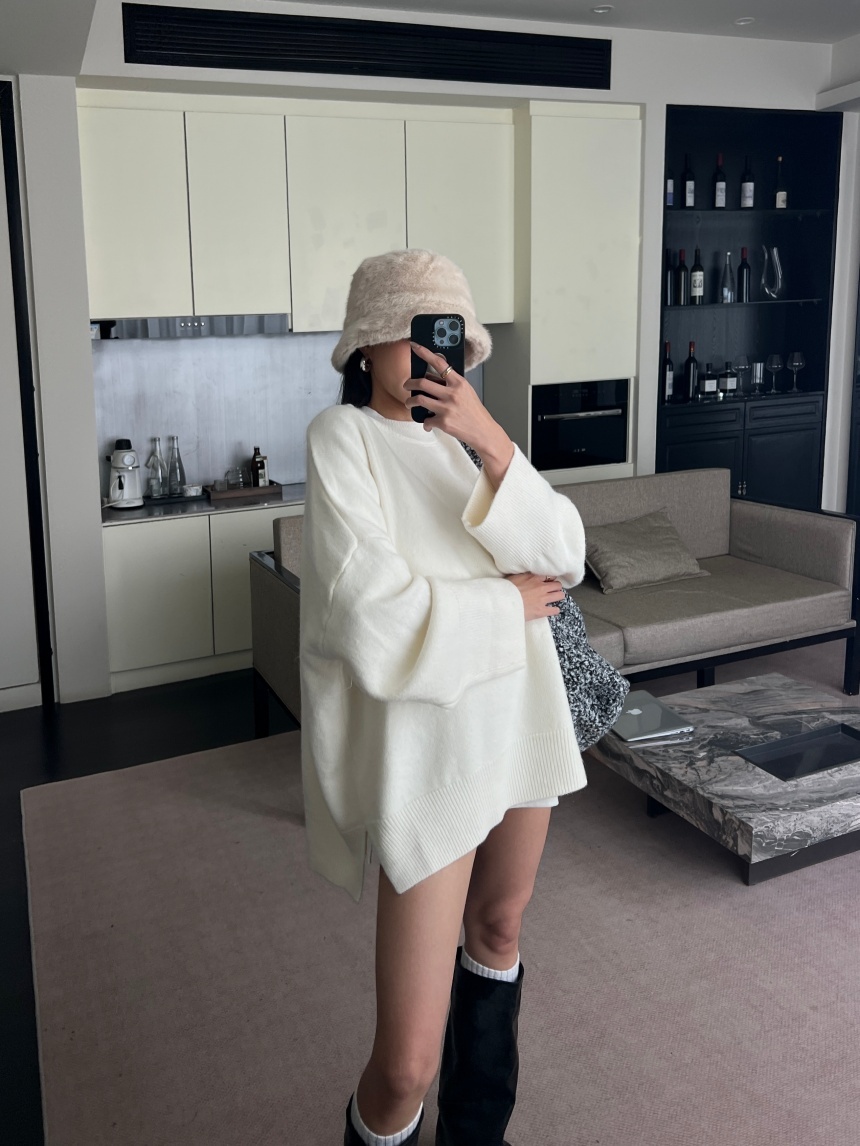 針織開衩長版百搭上衣*8色