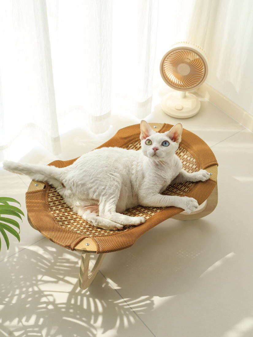 喵仙兒-涼蓆款橢圓寵物行軍床