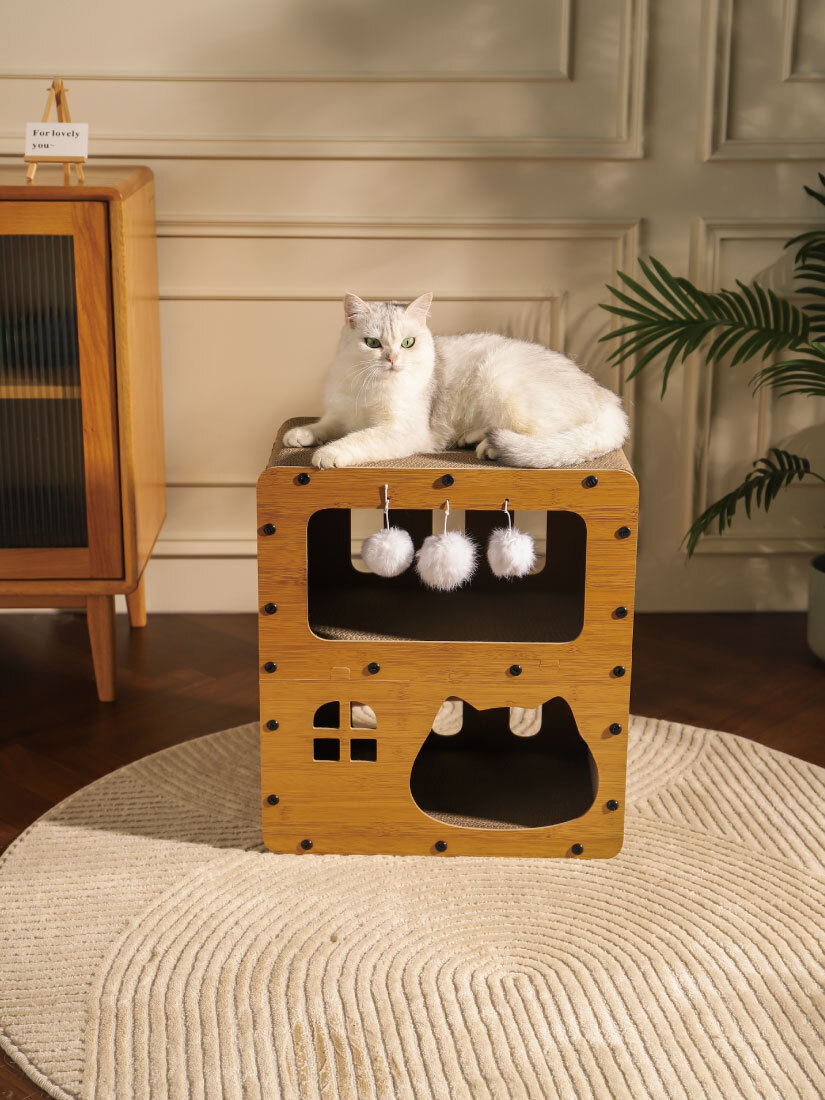 喵仙兒-喵公寓三層瓦楞紙貓抓窩