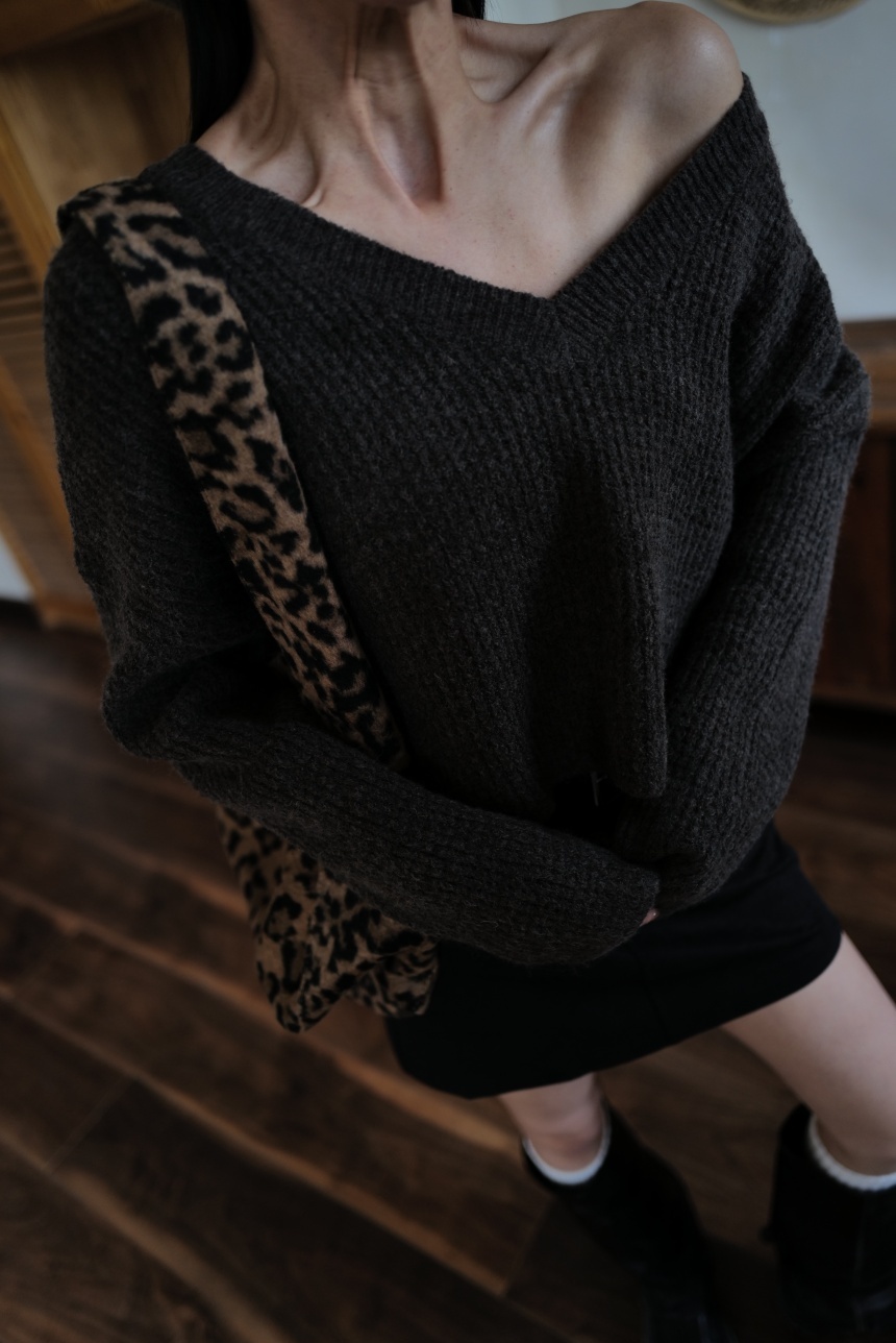 鬆餅格V領毛衣*5色