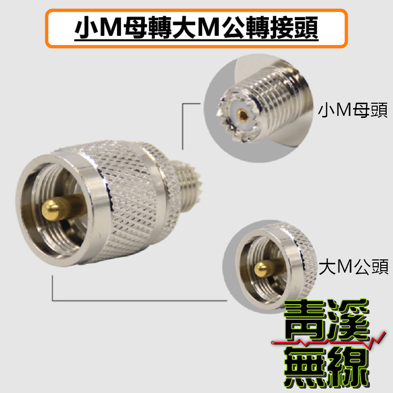小M母頭轉大M公頭 轉接頭 MINI M頭 轉 大M頭 小M母頭轉大M頭 車機轉接頭 警察 公發