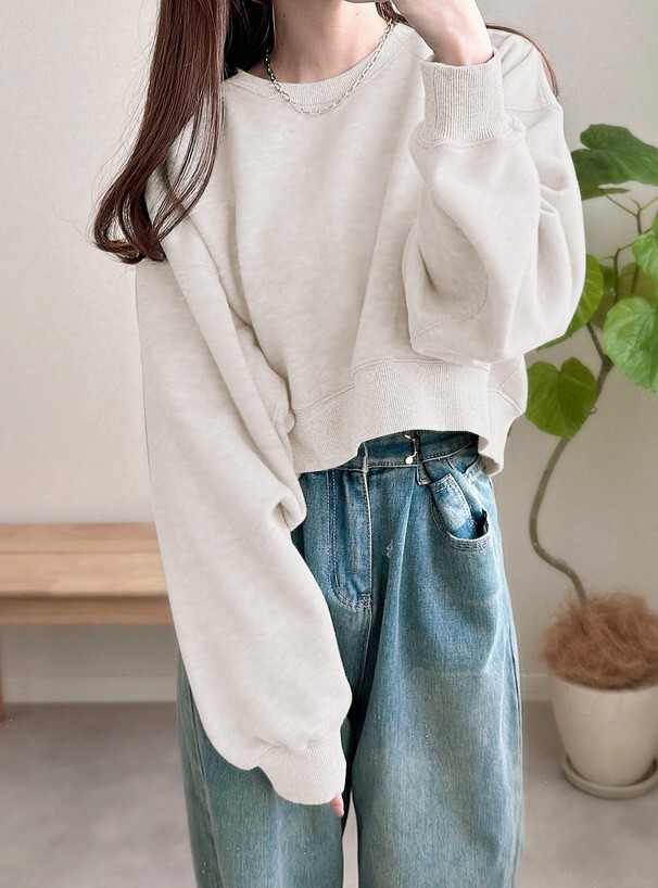 GRL 短版刷毛大學T 多色