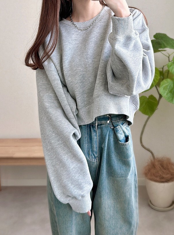 GRL 短版刷毛大學T 多色