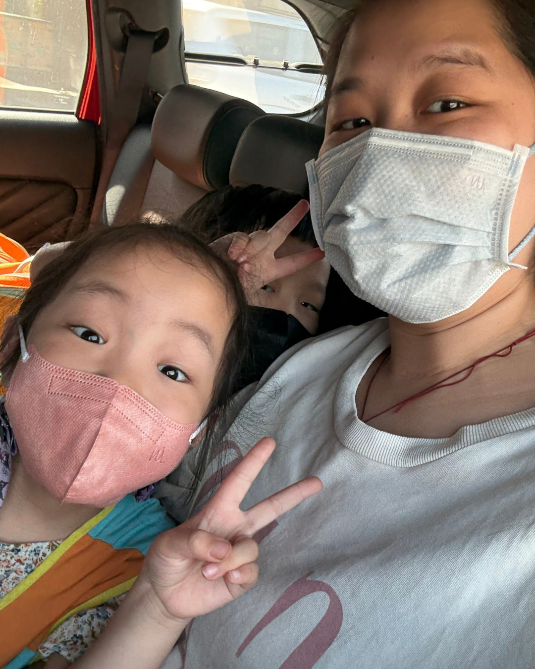 泡泡紋平面口罩實戴照