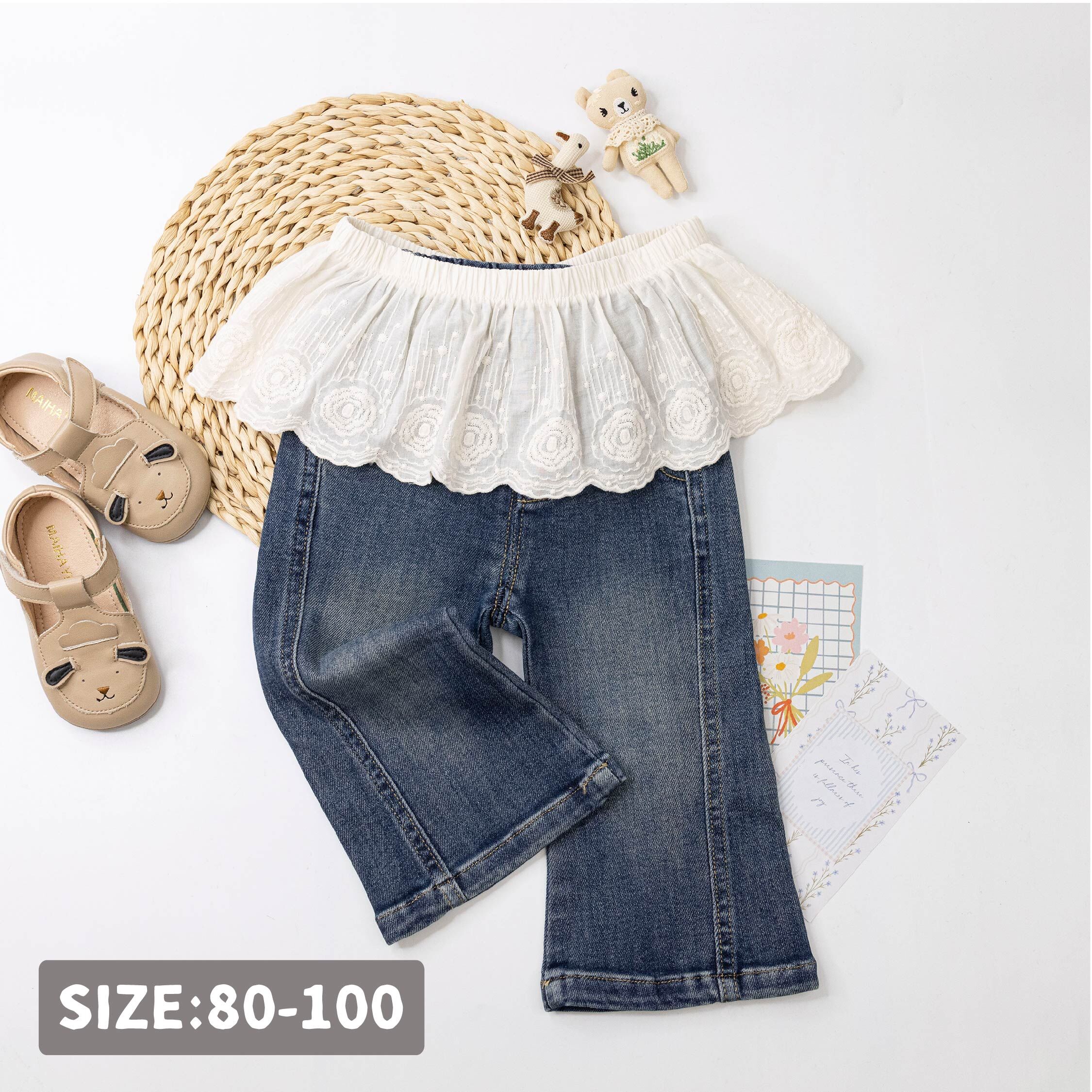 【H55567】多層次穿搭牛仔褲(裙擺可拆)