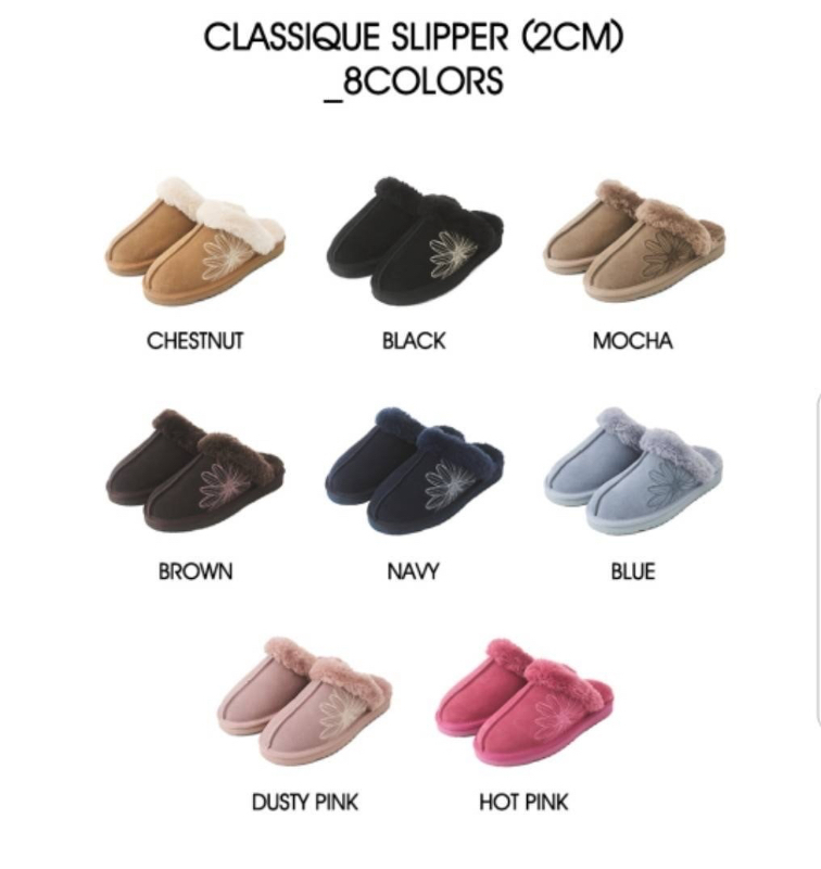 MARDI MERCREDI雛菊毛絨厚底穆勒拖 (8色)