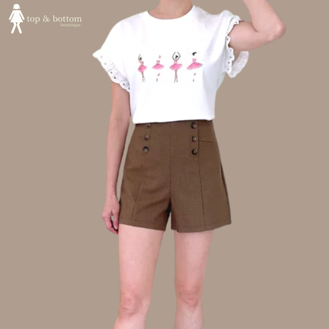 BUTTON HIGH WAISTED SHORTS